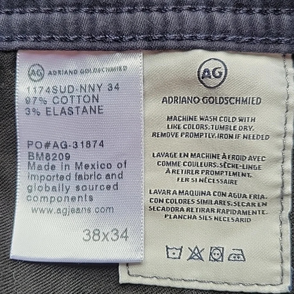 AG Adriano Goldschmied The Graduate Tailored Leg Chino Navy Size 36x34 - Picture 12 of 12